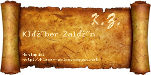 Kléber Zalán névjegykártya