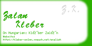 zalan kleber business card